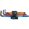 Набор Г-образных ключей WERA, 950/9 Hex-Plus Multicolour HF 1, метрических, BlackLaser, с фиксирующей функцией, 05022210001